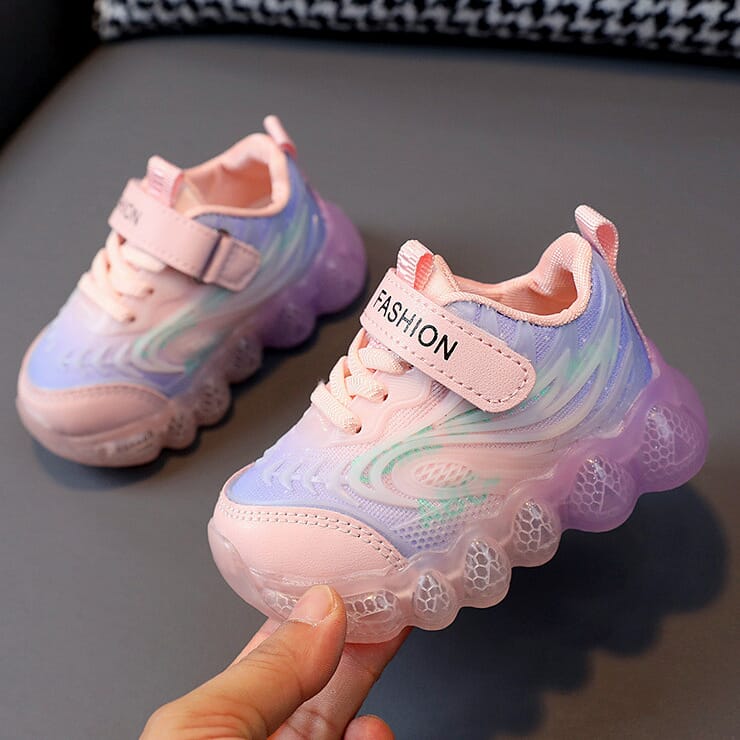 Boys Light-up soft-soled toddler trendy pink shoes
