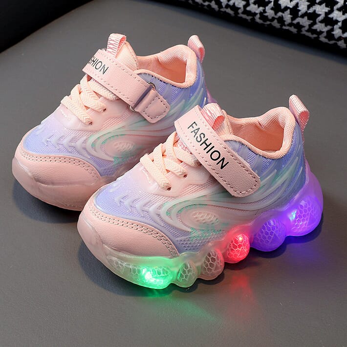 Boys Light-up soft-soled toddler trendy pink shoes
