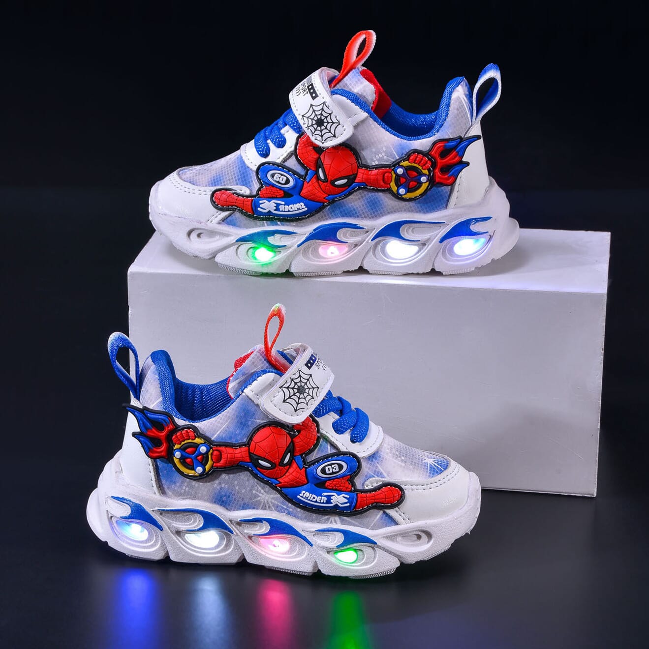 Lighted premium leather casual sneaker running shoes