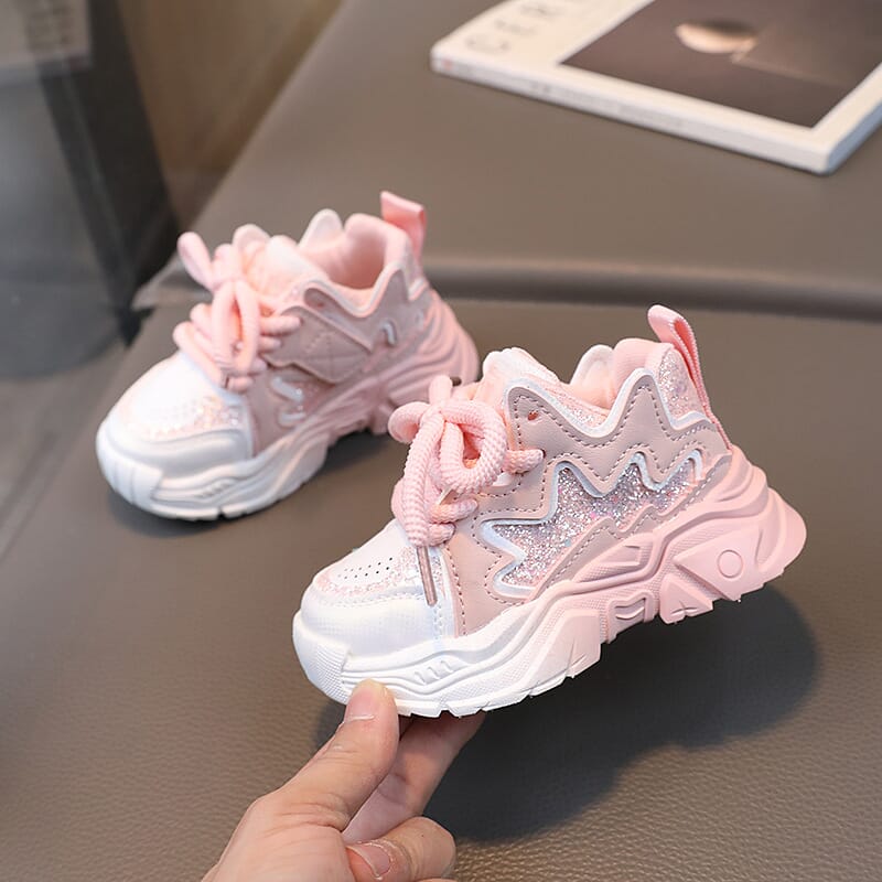 Kids Pink Glitter premium Sneakers for little feet